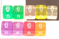 Dice : NUMBERED CLEAR ROUNDED SOLID CHESSEX T