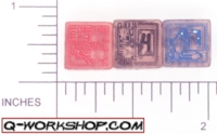 Dice : NUMBERED CLEAR ROUNDED SOLID Q WORKSHOP CHIP 01