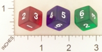 Dice : NUMBERED CLEAR ROUNDED SOLID WEIBLE SPIELE 01