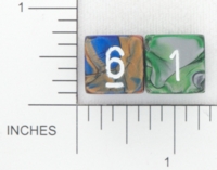 Dice : NUMBERED OPAQUE ROUNDED IRIDESCENT CHESSEX 01