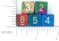 Dice : NUMBERED OPAQUE ROUNDED IRIDESCENT CHESSEX GEMINI 04