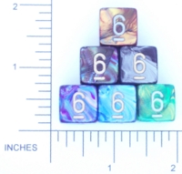 Dice : NUMBERED OPAQUE ROUNDED IRIDESCENT CHESSEX LUSTROUS 01