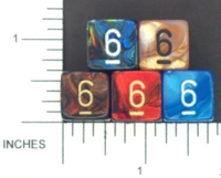 Dice : NUMBERED OPAQUE ROUNDED IRIDESCENT CHESSEX MENAGERIE 01
