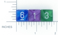 Dice : NUMBERED OPAQUE ROUNDED IRIDESCENT CHESSEX VELVET 02
