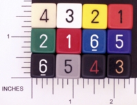 Dice : NUMBERED OPAQUE ROUNDED SOLID CHESSEX 01