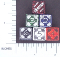 Dice : NUMBERED CLEAR ROUNDED SPECKLED CHESSEX CELTIC 01