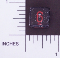 Dice : NUMBERED OPAQUE ROUNDED SPECKLED WITH RED 3