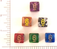 Dice : NUMBERED OPAQUE ROUNDED SWIRL CHESSEX VORTEX