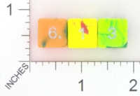 Dice : NUMBERED OPAQUE ROUNDED SWIRL CRYSTAL CASTE ELECTRIC 01