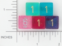 Dice : NUMBERED TRANSLUCENT ROUNDED GLITTER CHESSEX BOREALIS 3