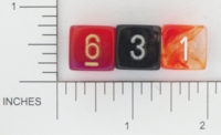 Dice : NUMBERED TRANSLUCENT ROUNDED SWIRL CHESSEX 01