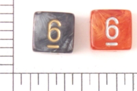 Dice : NUMBERED TRANSLUCENT ROUNDED SWIRL CHESSEX LEAF 1