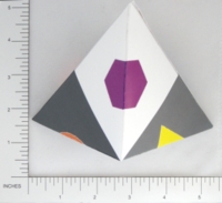 Dice : PAPER D06 MY DESIGN TRIAKIS TETRAHEDRON GEOMETRIC SHAPE INDICA