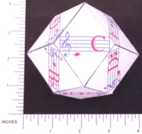 Dice : PAPER D12 MY DESIGN RHOMBIC DODECAHEDRON MUSIC NOTES