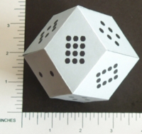 Dice : PAPER D12 MY DESIGN RHOMBIC DODECAHEDRON PIPPED