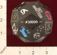 Dice : PAPER D30 MY DESIGN RHOMBIC TRIACONTAHEDRON PROTOTYPE FOR 30000